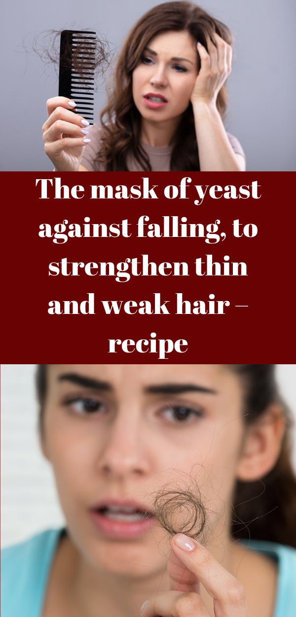 The mask of yeast against falling, to strengthen thin and weak hair