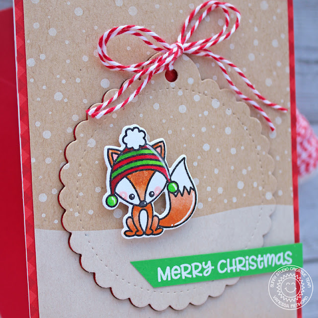Sunny Studio Stamps: Scalloped Tag Dies Jolly Gingerbread Foxy Christmas Frosty Flurries Holiday Card by Vanessa Menhorn Sunny Studio Stamps: Scalloped Tag Dies Jolly Gingerbread Foxy Christmas Frosty Flurries Holiday Card by Vanessa Menhorn