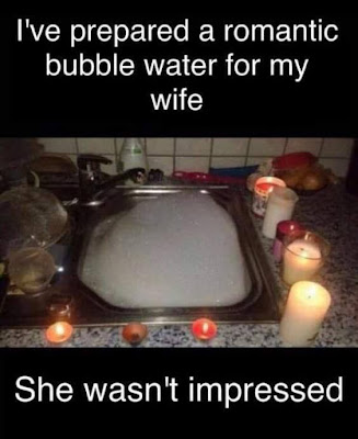 I prepared a romantic bubble water....