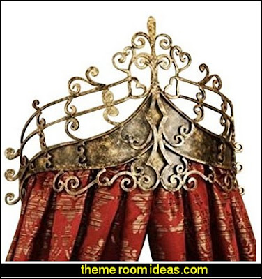 Victorian Scrollwork BED CROWN Tester Wrought Iron Cast Baroque 