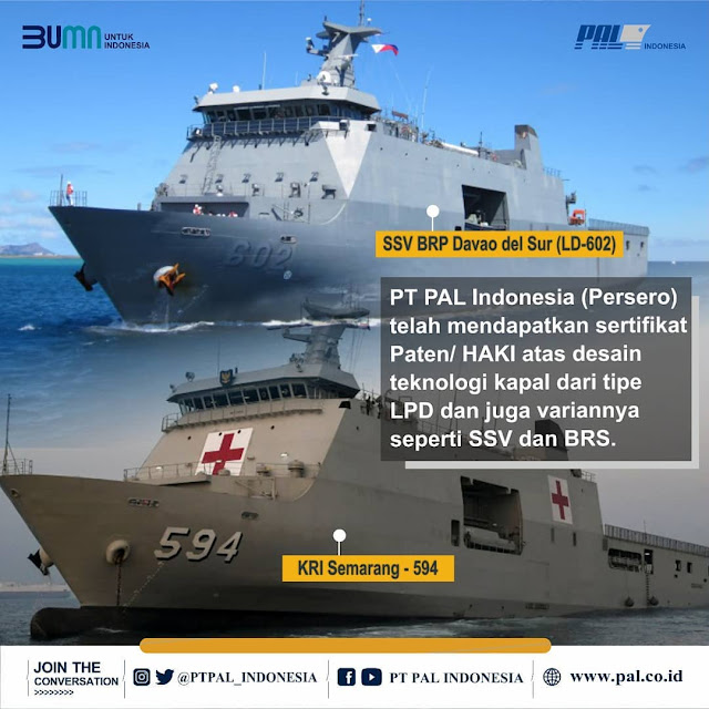 PT PAL Indonesia Dapatkan Sertifikat Paten / HAKI atas Desain Teknologi Kapal Tipe LPD