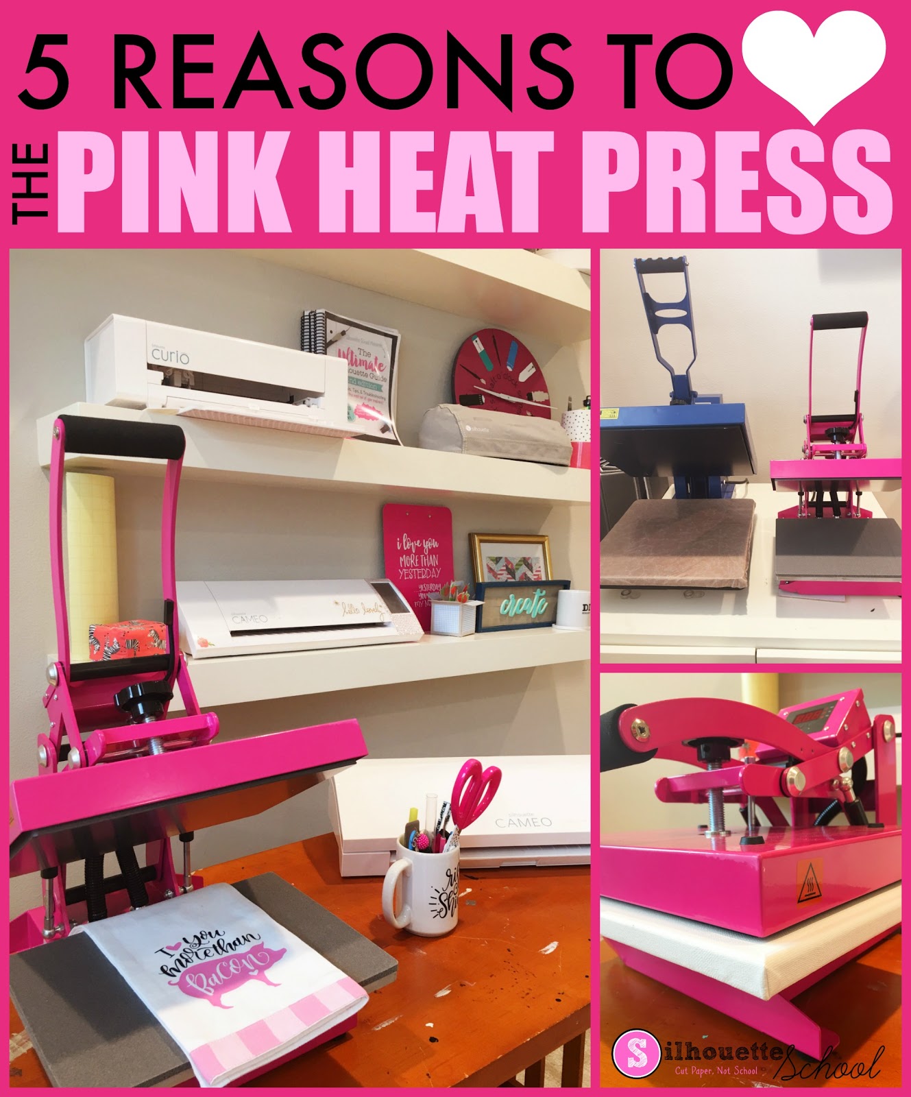 Swing Design 15 x 15 Swing Away 8-in-1 Heat Press - Pink
