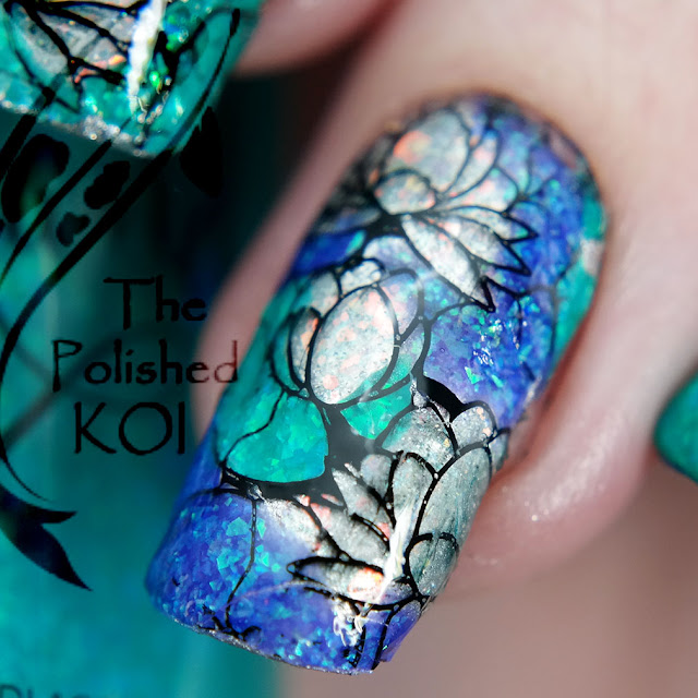 Dreamland Lacquer Lazy River Moyra Waterlily stamping