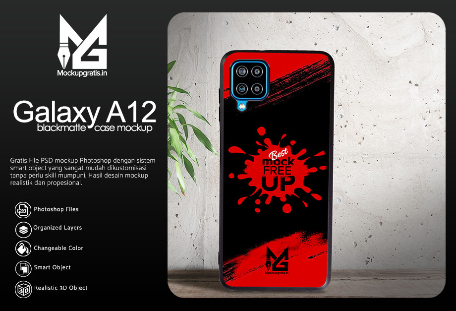 Mockup Blackmatte Case Samsung Galaxy A12