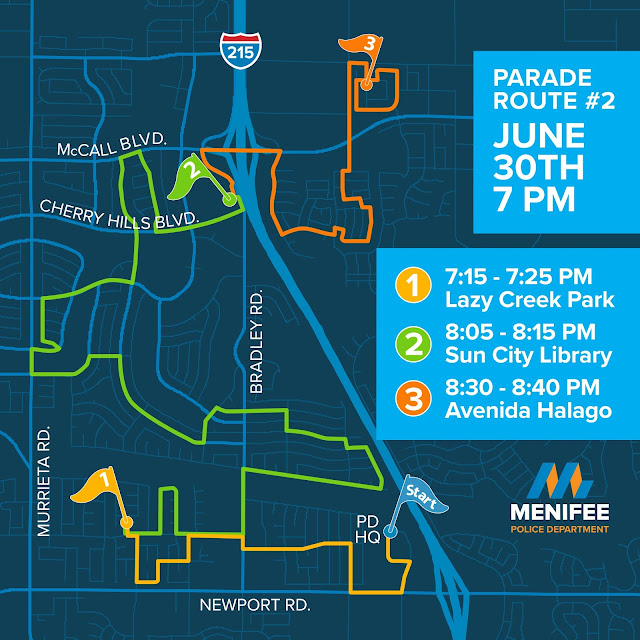 Menifee Pd Plans Parades Through City On Tuesday Menifee 24 7