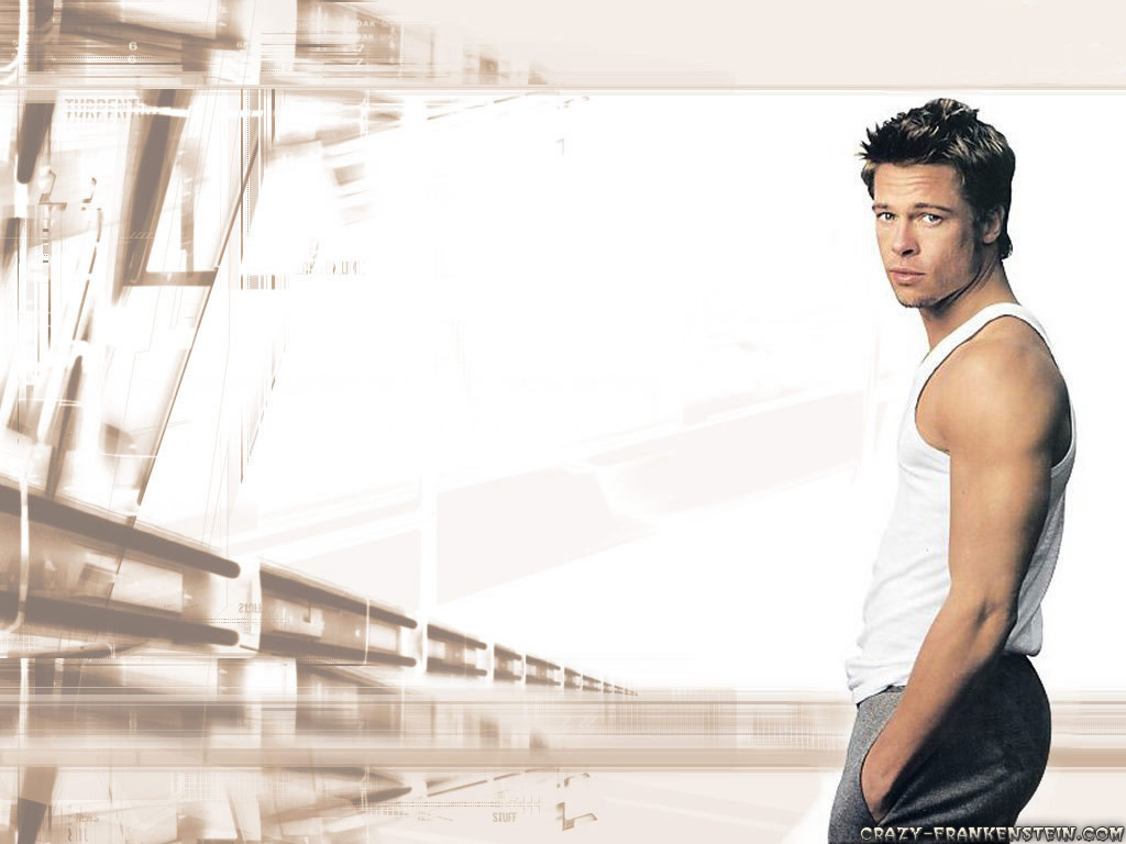 Brad Pitt in white sexy Male Celebrity Wallpaper 1024x768 | Wallpee