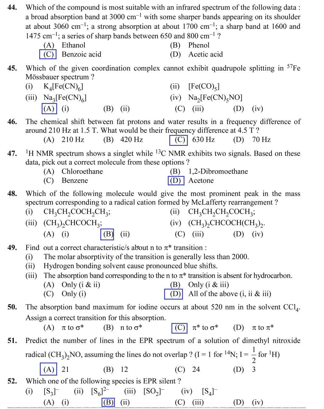 Scientific Officer (Chemistry) Question Paper and Answer Key Rank Files