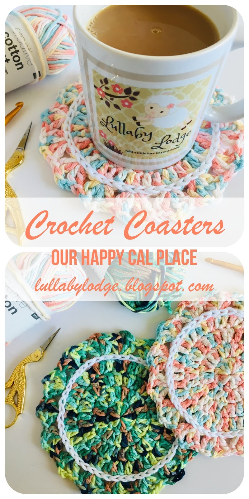 Lullaby Lodge Ombre Crochet Coasters Our Happy CAL Place, weekly and