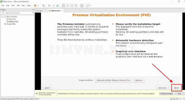 proses install proxmox