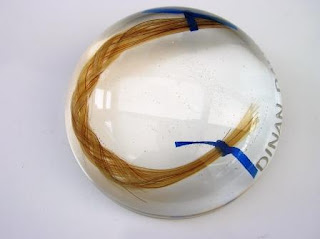 Paperweight made from a plait of horse hair