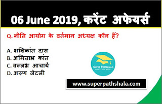 Daily Current Affairs Quiz 06 June 2019 in Hindi