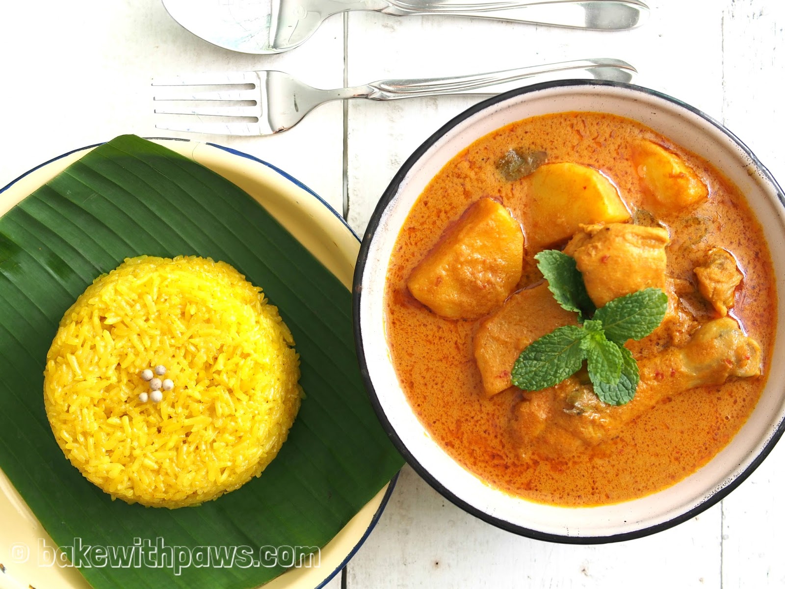 Nasi Kunyit & KariKay (Turmeric Rice & Nyonya Chicken Curry) BAKE