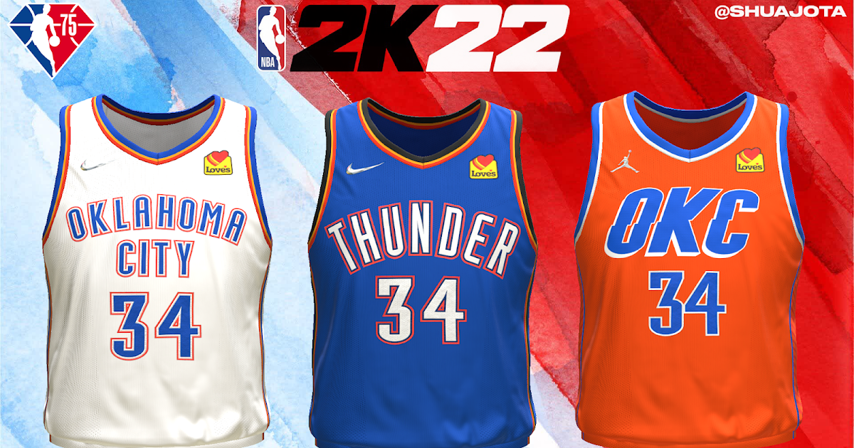 NBA 2K22 Official Oklahoma City Thunder 2021-2022 Jerseys (Compatible ...