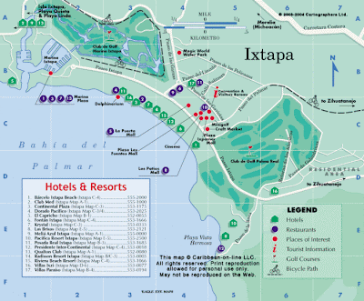 Map of Ixtapa City Area