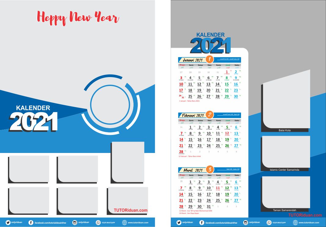 Template Kalender 2021 Kartun - Celoteh Bijak