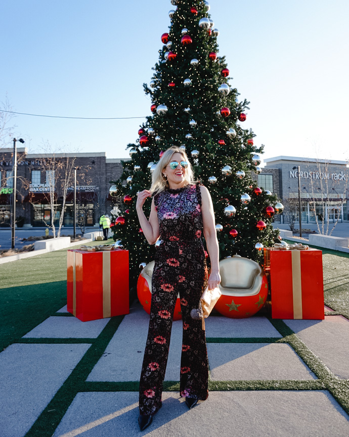 Floral Velvet Jumpsuit