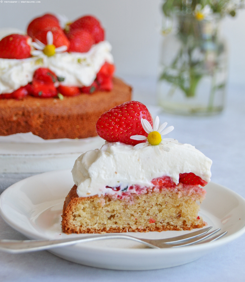 glutenfreier Mandel-Erdbeerkuchen