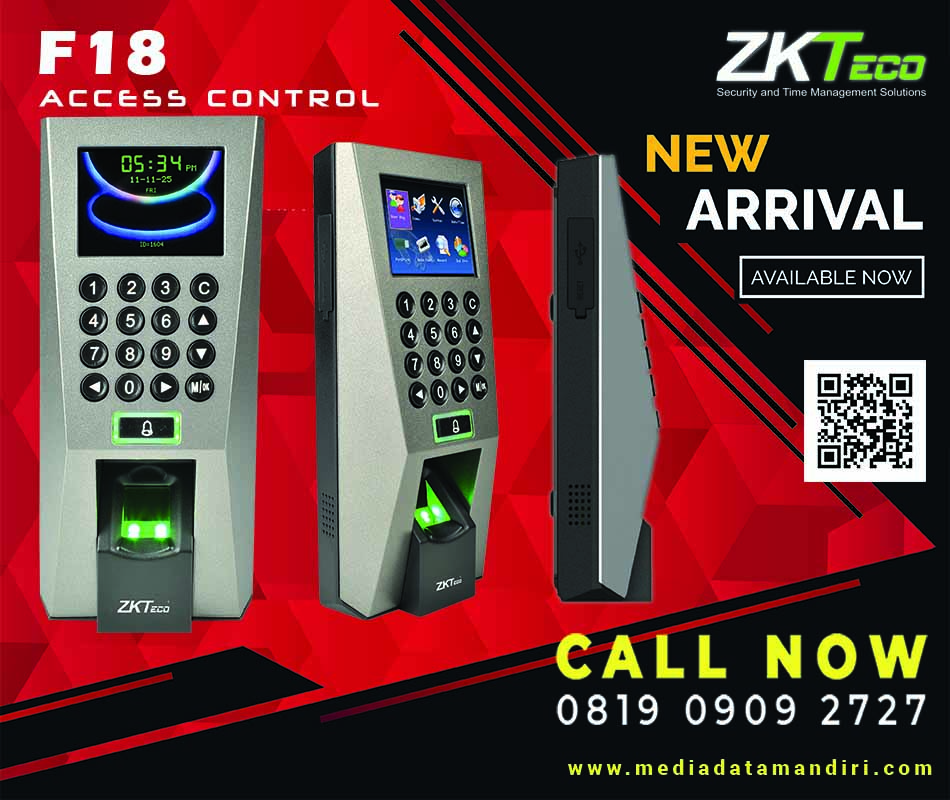 Jual ZKTeco F18 Access Control media data mandiri