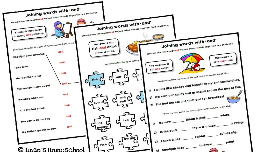 Iman's Homeschool The Curriculum Joining Words with 'and'