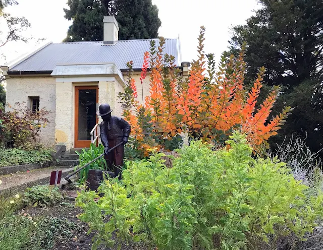 The gardener statue at the Royal Tasmanian Botanical Garden