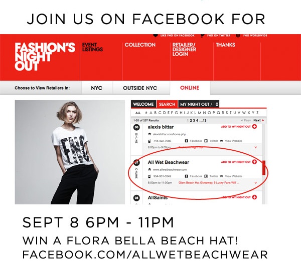 All Wet Beachwear We have the Official Fashion's Night Out Collection