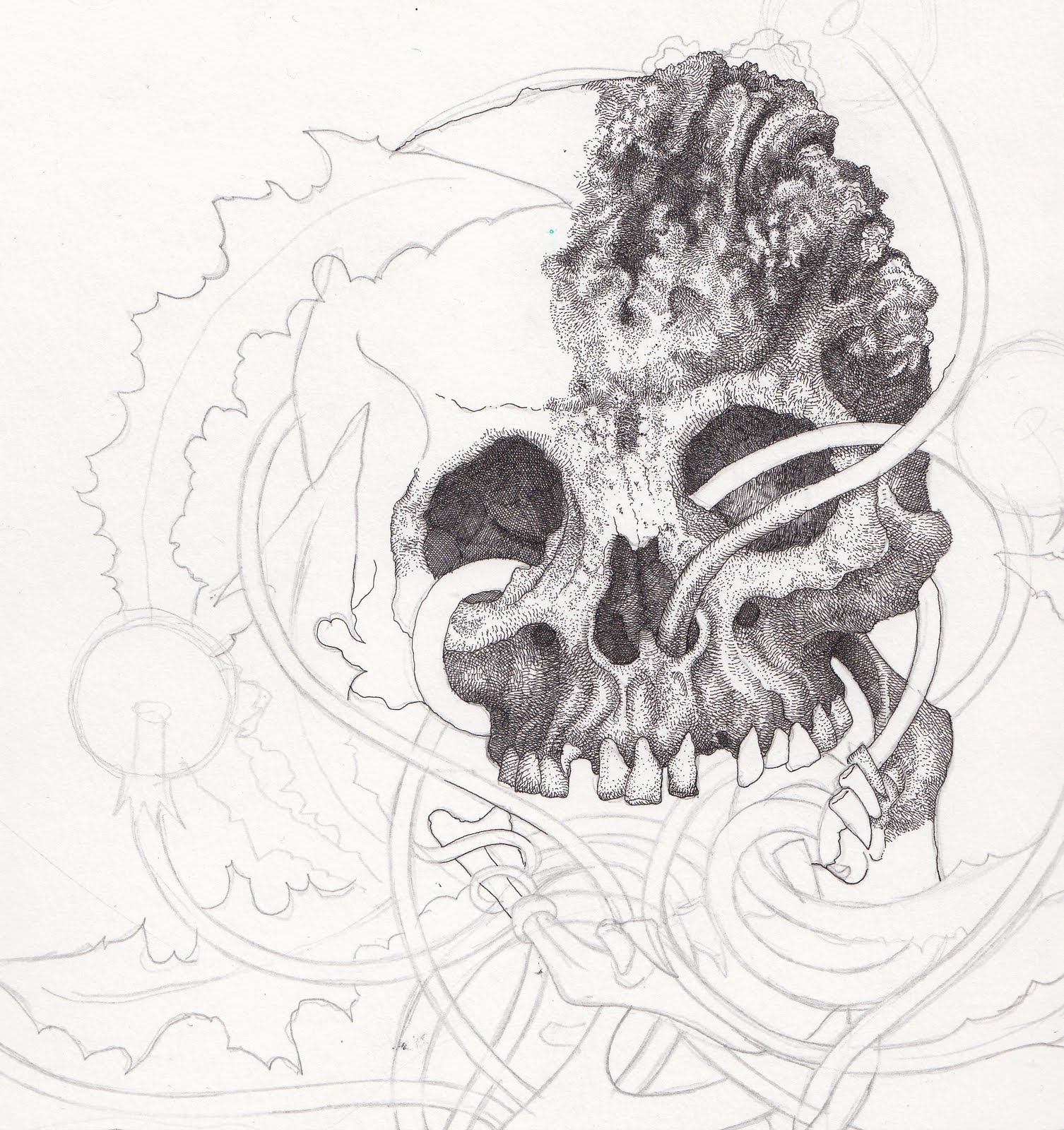 Mister Beaudry's drawings... Skeleton (progress ink)