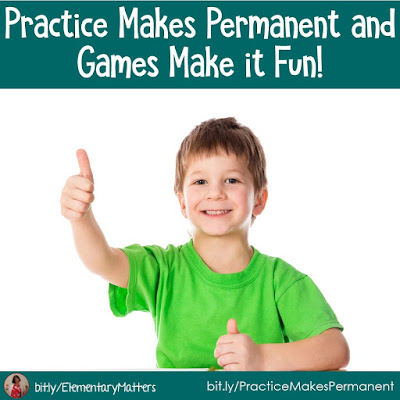 Practice Makes Permanent and Games Make it Fun! Sometimes kids just need to drill something until they've got it. This blog post describes a fun game that makes practice more fun! (Plus a freebie!)