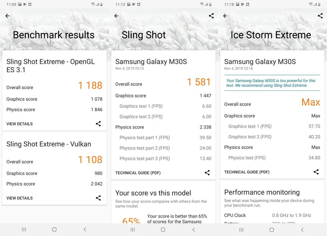 Benchmark 3DMark Samsung Galaxy M30s