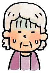 おばあさんの表情のイラスト（困り）