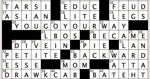 Rex Parker Does the NYT Crossword Puzzle: One-named singer of You Gotta Be / THU 4-16-15 / Phillips-Van Heusen subsidiary / Domain of Thor
