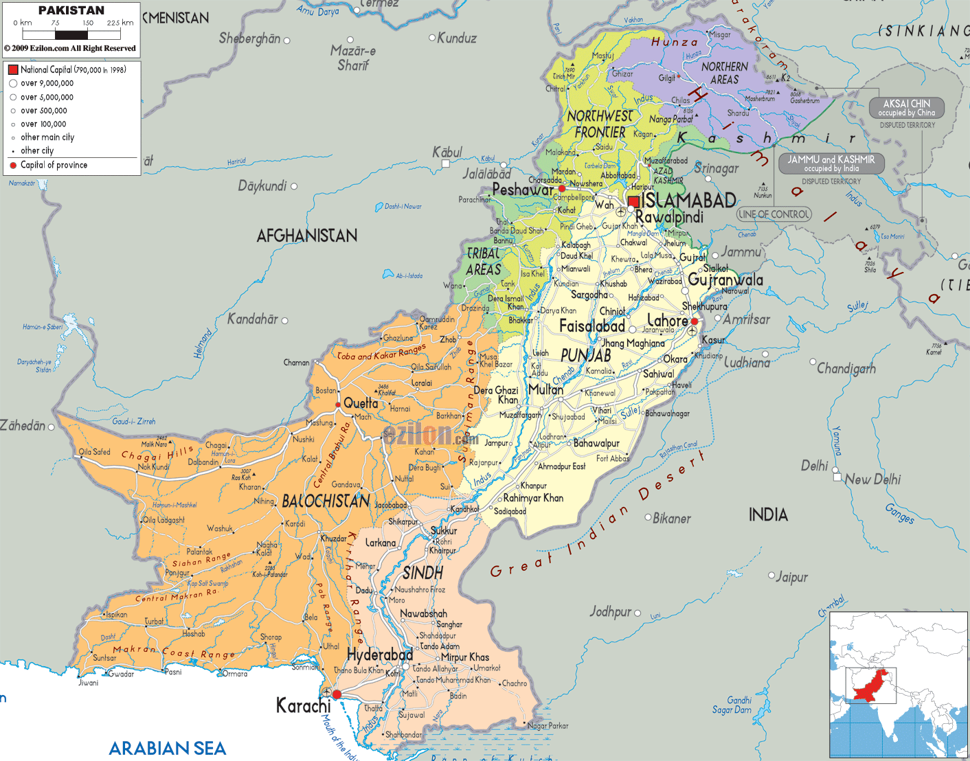 pakistan tourist map
