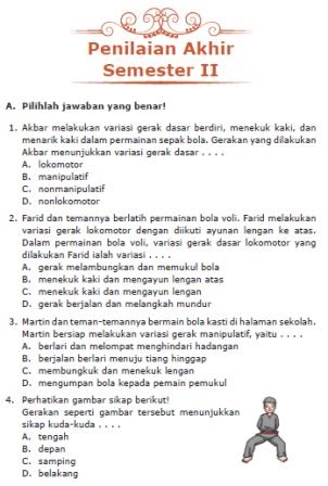 Soal Penilaian Akhir Semester 2 Pjok Kelas 4 Sd Dan Kunci Jawaban Pendidikanterkini Soal Penilaian Akhir Semester 2 Pjok Kelas 4 Sd Dan Kunci Jawaban Pendidikanterkini