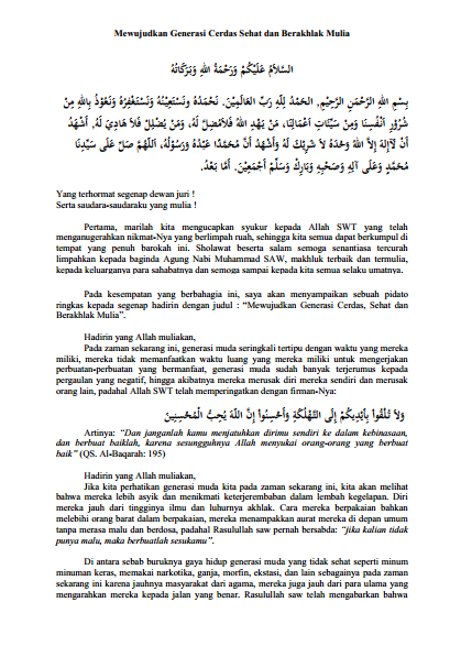 Contoh Pidato Islami