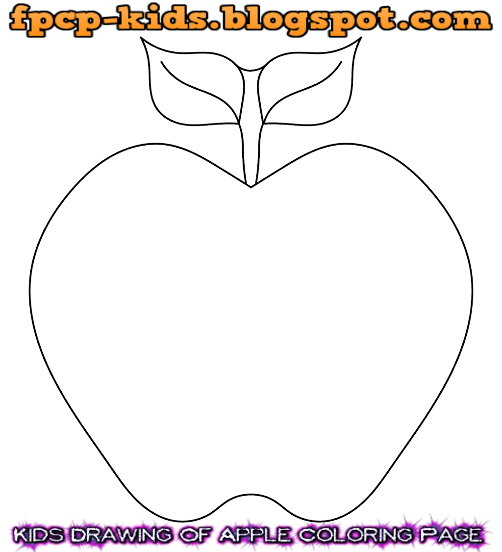 Kids Drawing Of Apple Coloring Page - Free Printable Coloring Pages