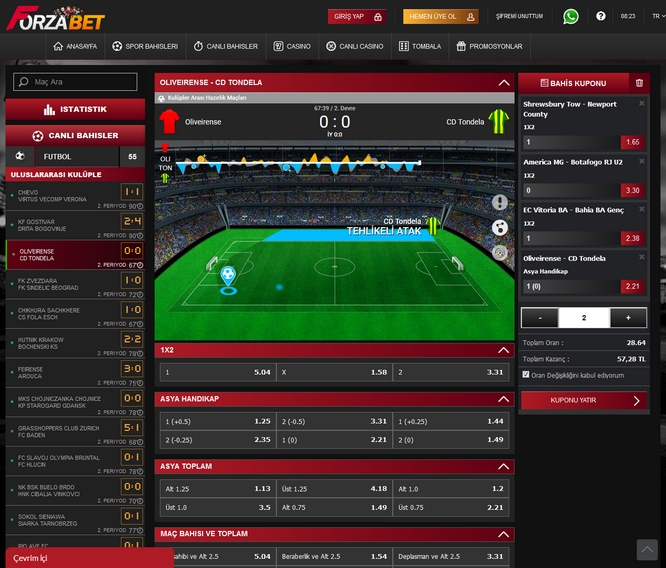 ForzaBet Live Bets