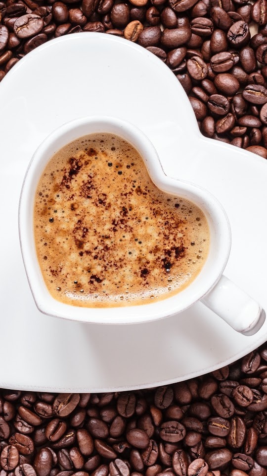 Grain Coffee Drink Heart Android Best Wallpaper