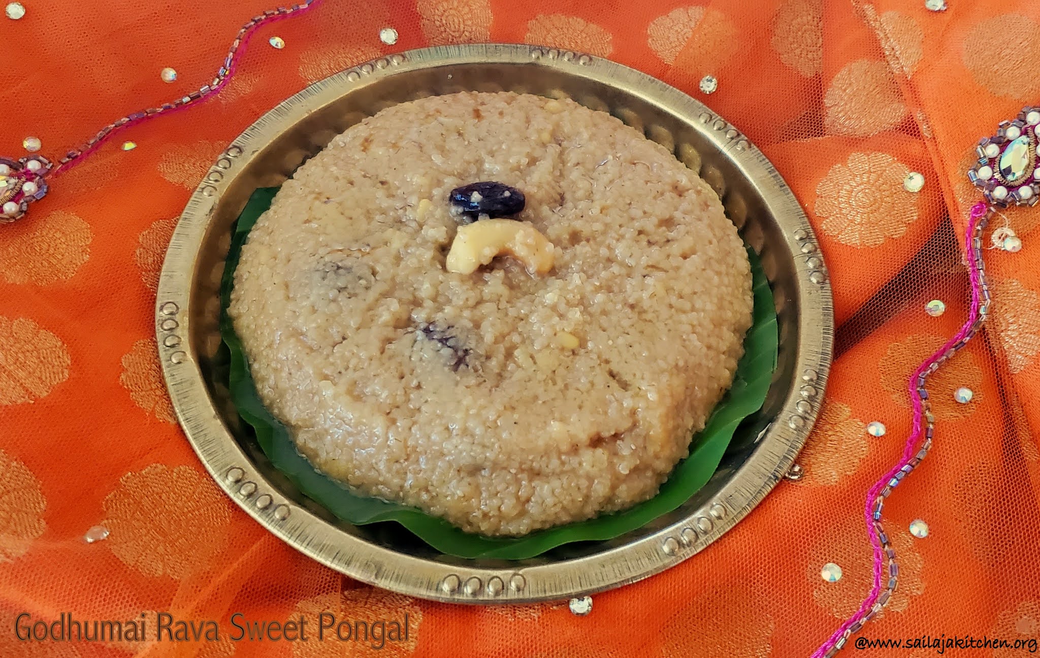 Sailaja Kitchen...A site for all food lovers! Wheat Rava Sweet Pongal