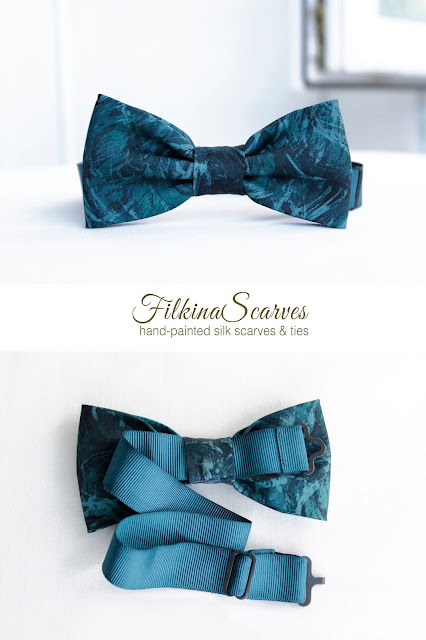 Boy's Pre-tied blue Wedding Bow Tie | Youth Bow Tie | Groomsmen Gifts | Boy's Formal Bow Ties | Suit bowtie | HAND-PAINTED #FilkinaScarves #weddingsuits  #bowtie  #photoprops  #weddinglook | #groomsmengift #Formal #suitsv #bowtie