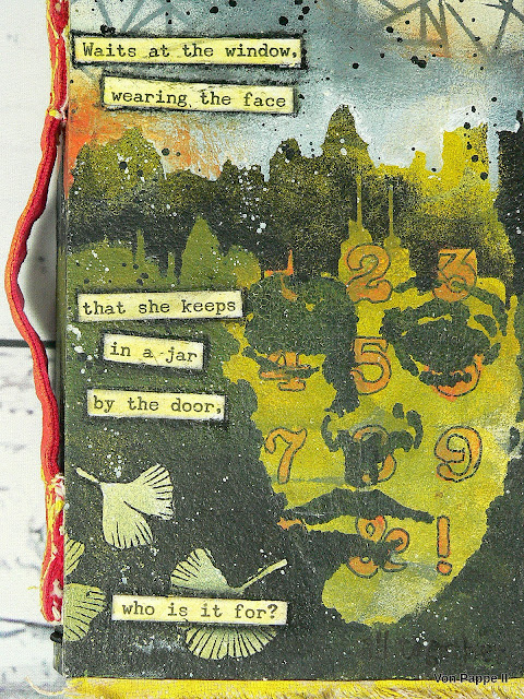 Von Pappe II: Stencilled Poetry - an Art Journal Cover
