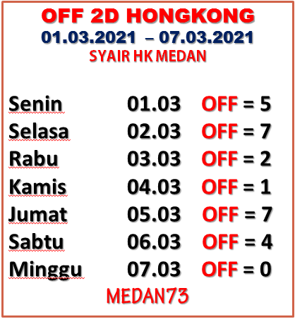 Prediksi Hk Sabtu 06 03 2021 Medan73 Jitu Prediction