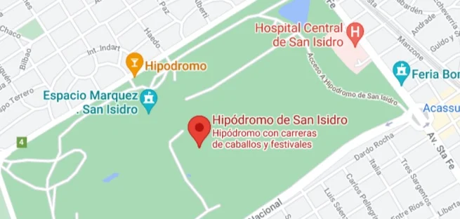 Mapa Hipodromo de San Isidro en Buenos Aires