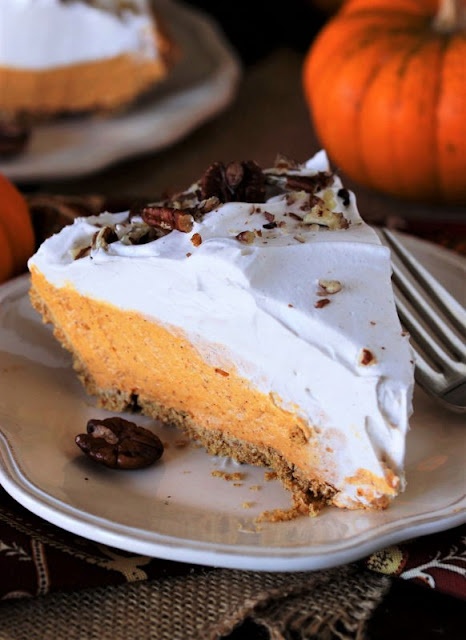 Slice of No-Bake Pumpkin Cream Pie Image