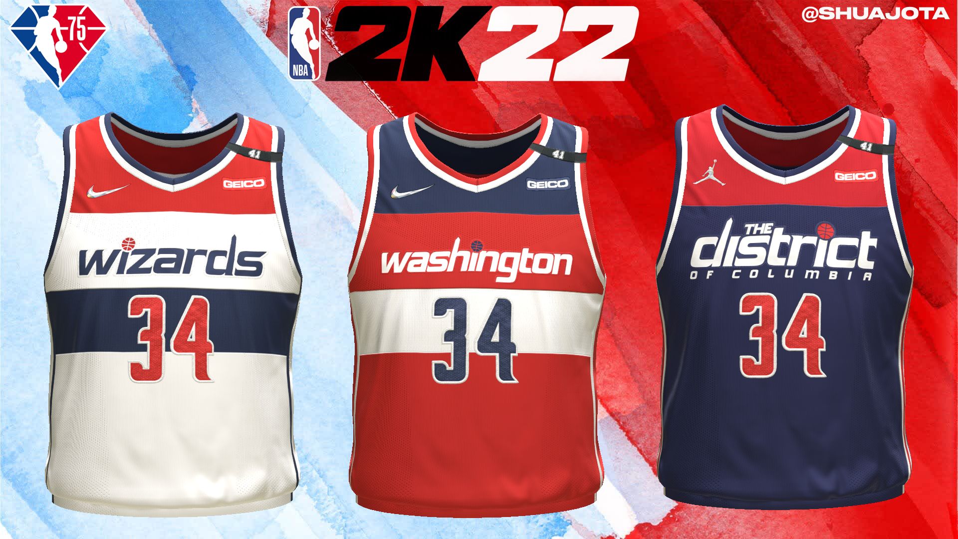 2k leaked the “city” version of the wizards jerseys. Thoughts? : r/ washingtonwizards