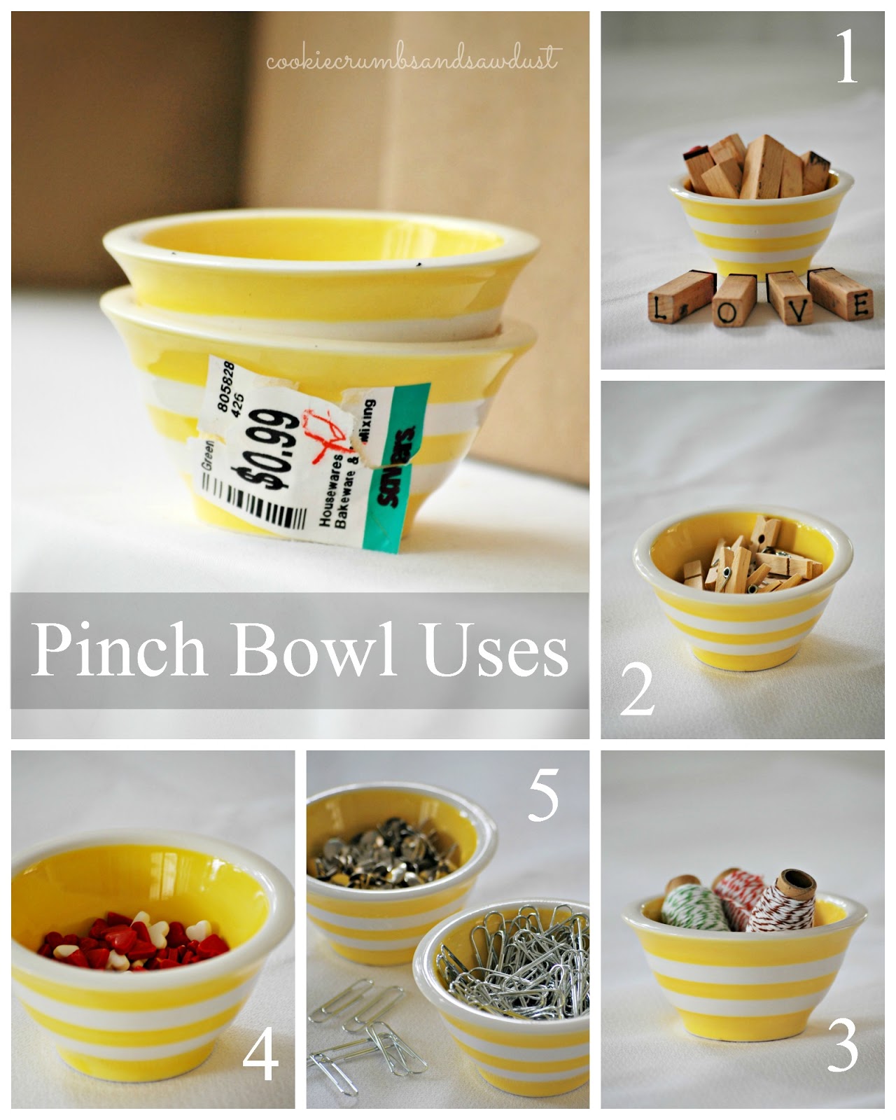 Cookie Crumbs & Sawdust summer pinch bowls