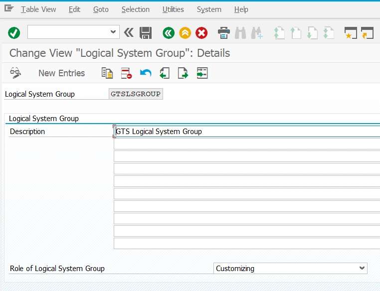 Maintain Logical system group 