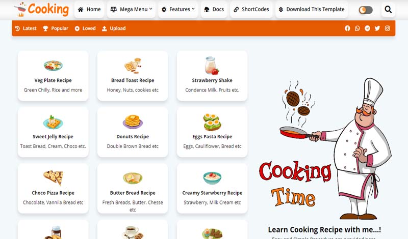 Cooking - Recipe & Food Premium Blogger Templates Cooking - Recipe & Food Premium Blogger Templates