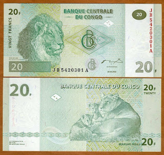 C1 CONGO DEMOCTARIC REPUBLIC 20 FRANCS UNC (30.06.2003)(P-94A)