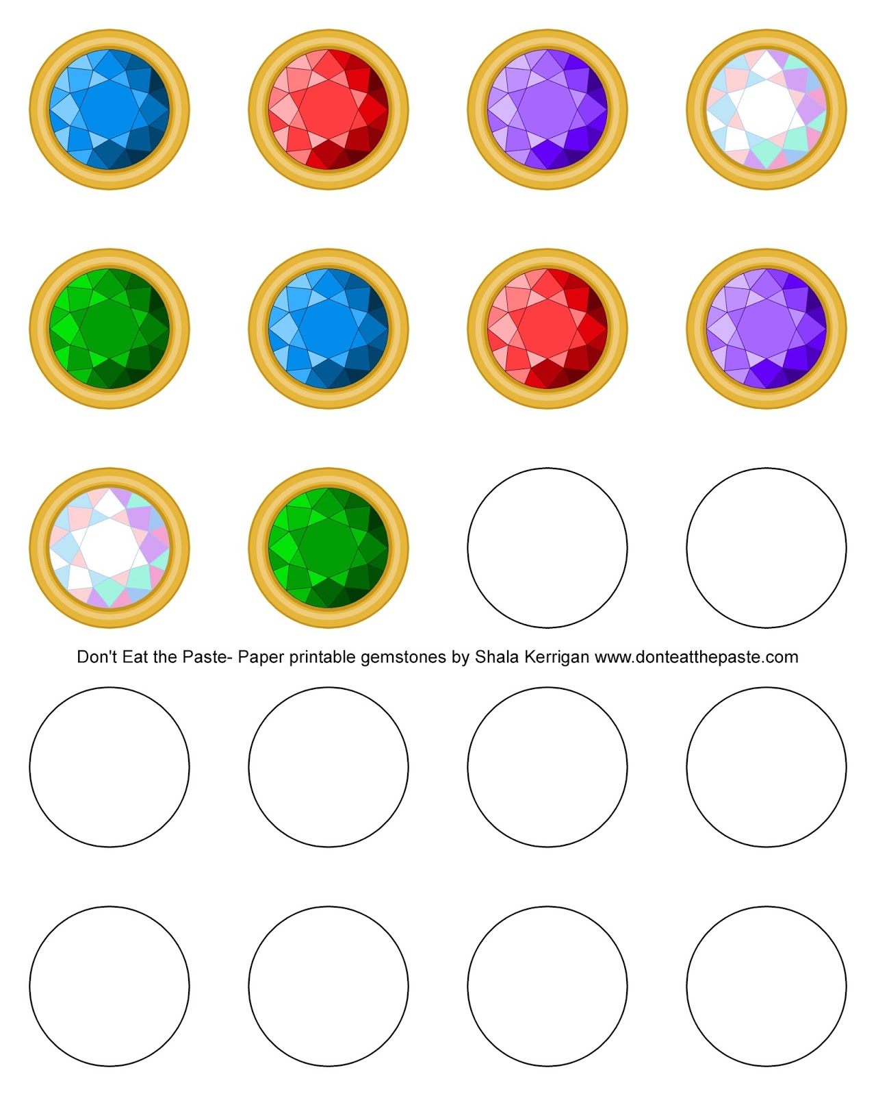 Don't Eat the Paste: Printable paper gemstone rounds