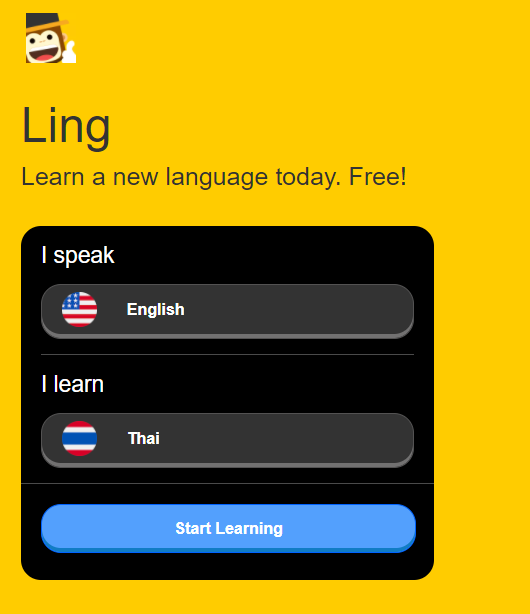 ling application website interface