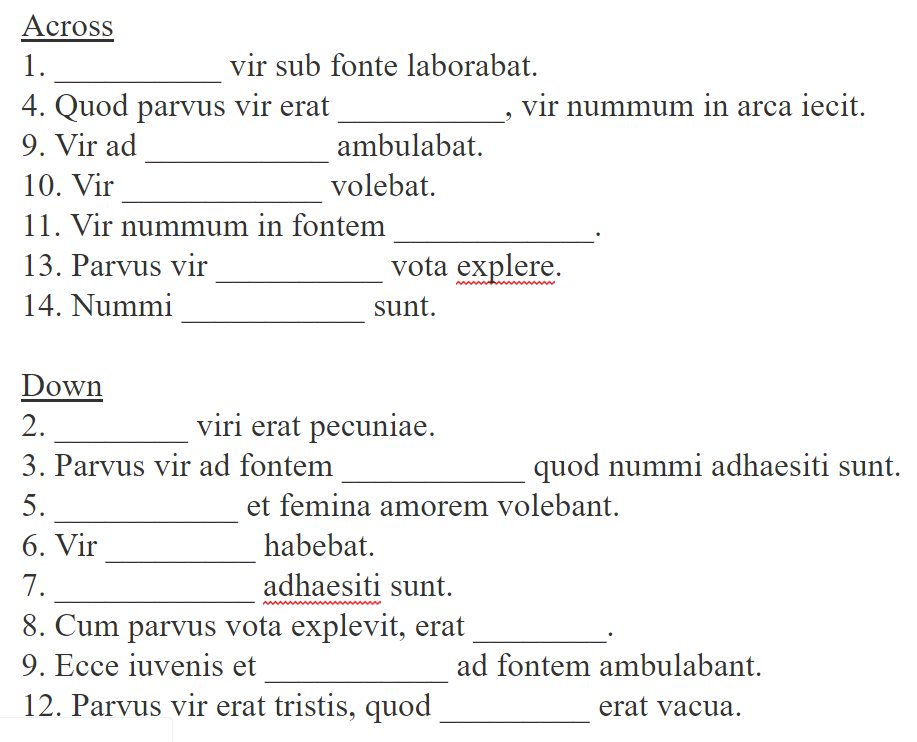 Todally Comprehensible Latin Crossword Puzzle Train Relay